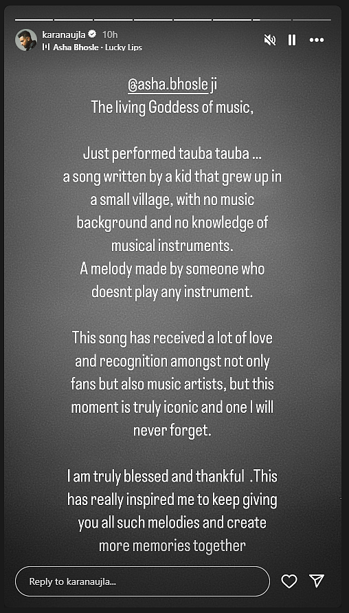 Karan Auja's IG story