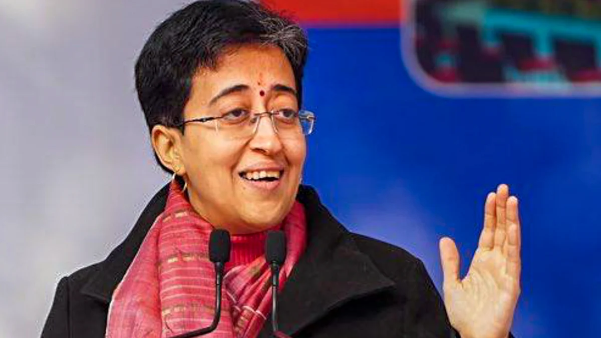 Delhi CM Atishi addresses a gathering in New Delhi on 5 January (photo: PTI)