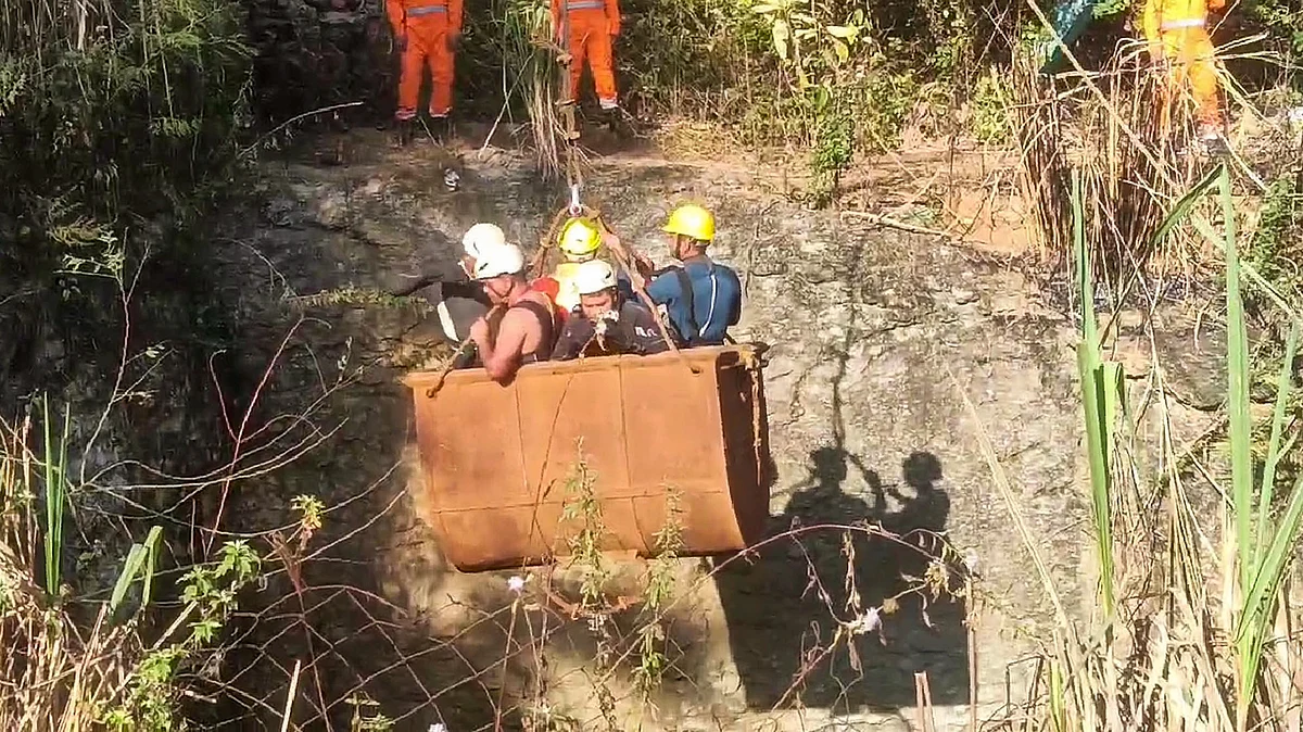 Rescue operation underway in Dima Hasao district on 7 January (photo: PTI)