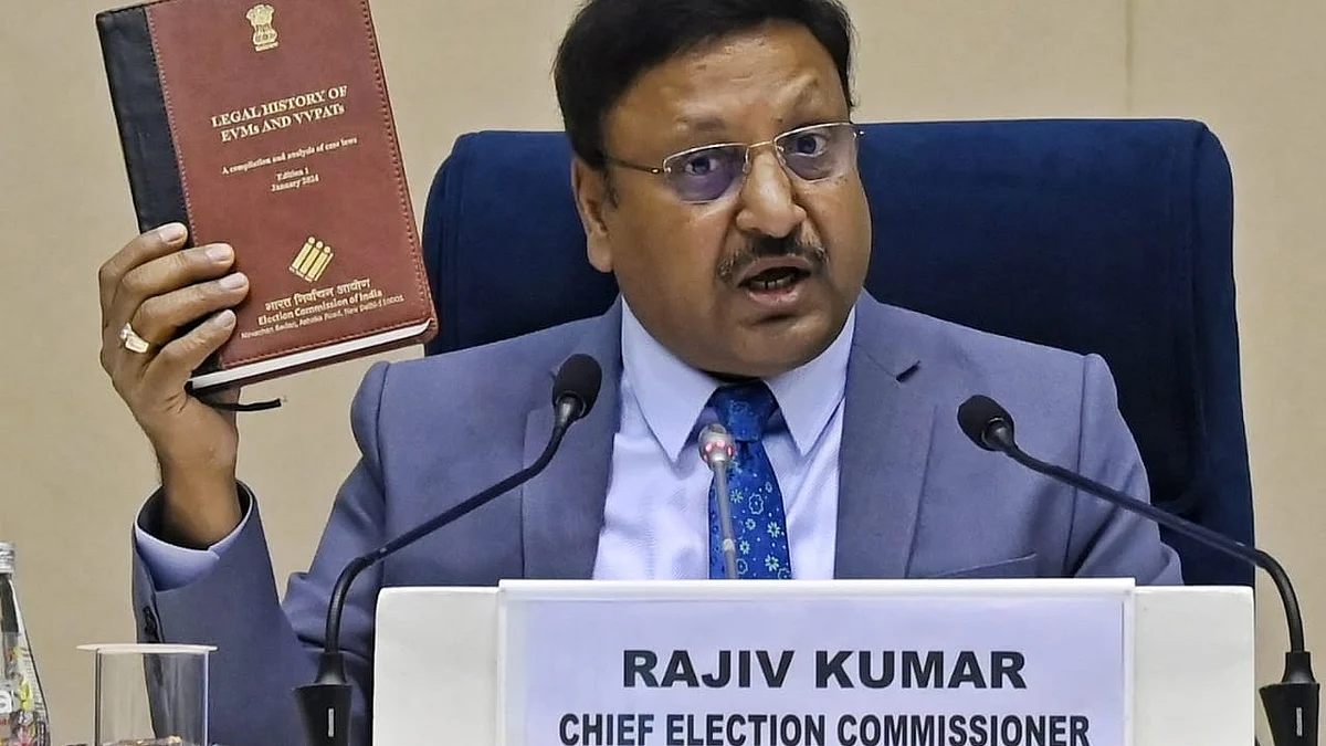 CEC Rajiv Kumar at Vigyan Bhawan on 7 January (photo: Vipin/NH)