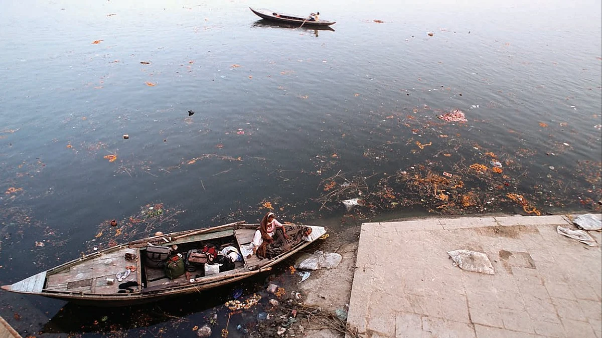 The Ganga at Varanasi: Clearly one of the most polluted rivers in the world