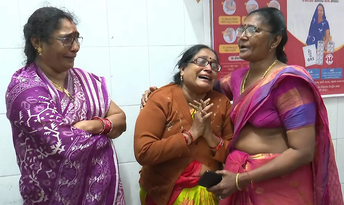 Grieving family members of victims