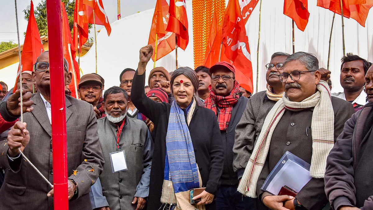 Senior CPI(M) leader Brinda Karat in Ranchi on 9 January (photo: PTI)