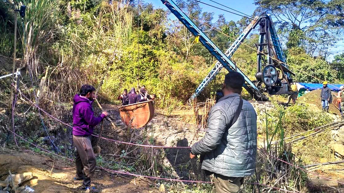 Rescue operation underway in Dima Hasao district on 11 January (photo: PTI)