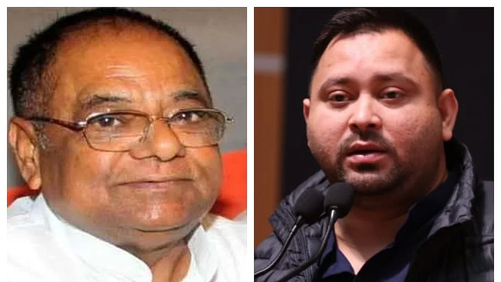 Mangani Lal Mandal (left) and Tejashwi Yadav