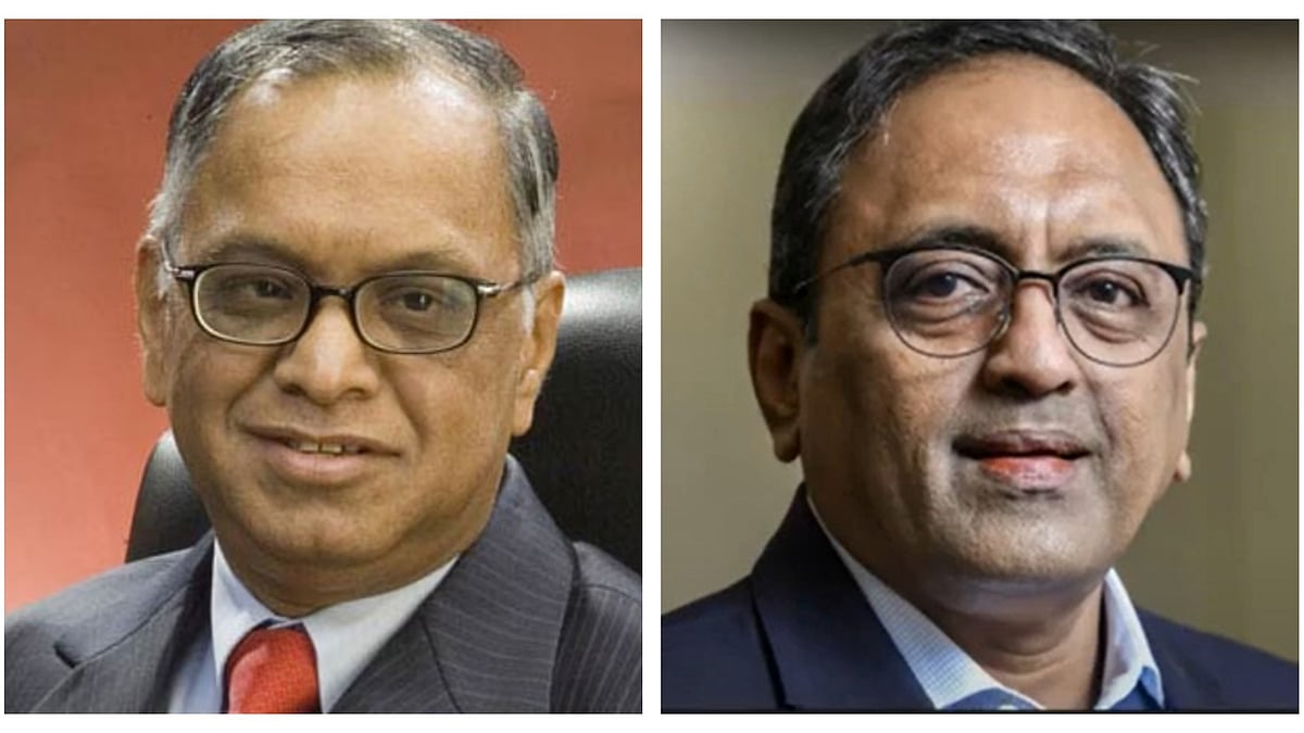 Infosys boss Narayana Murthy (left), L&T chief S.N. Subrahmanyan