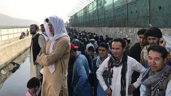 File photo of Afghans at Kabul airport (photo: IANS) 