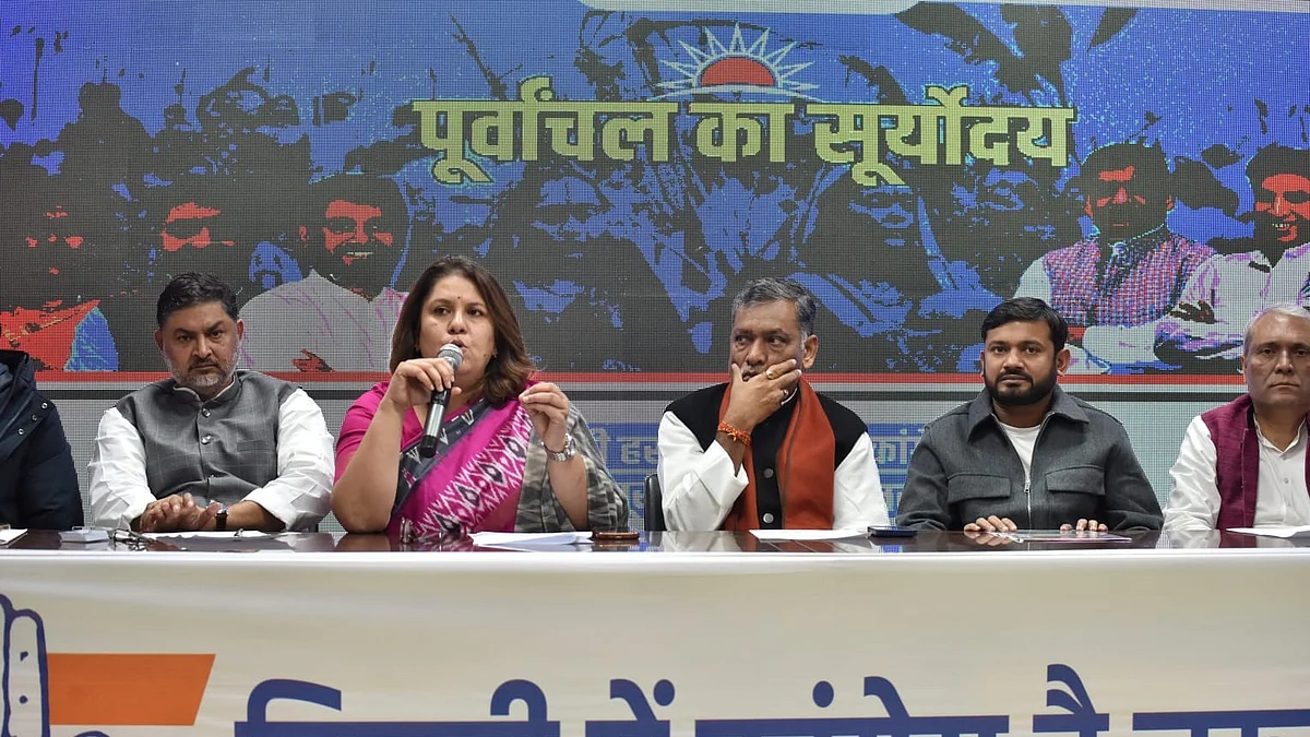 Congress leaders at the press conference (photo: Vipin/NH)