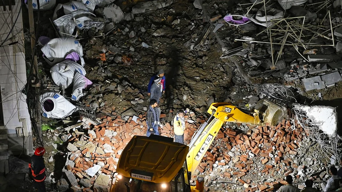 Wreckage at the Burari site (all photos: Vipin/NH)