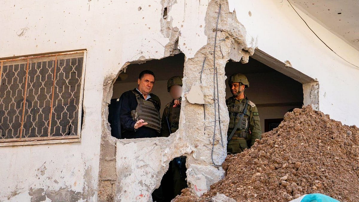 Israel Katz in Jenin (photo: @LapoPontecorvi/X)