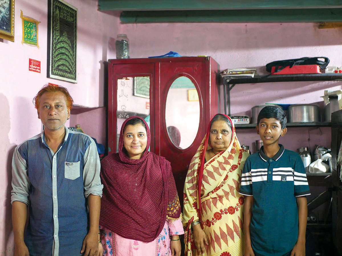 Irfan, wife Shaheen, mother Hameeda and son Rehaan
