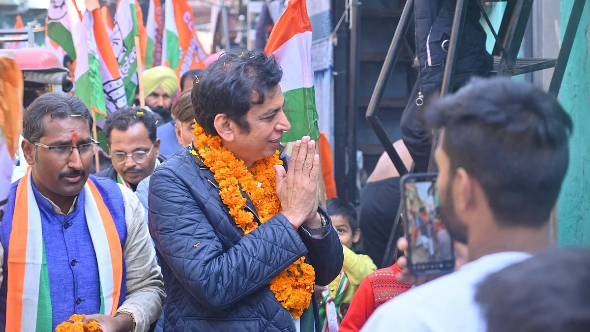 Delhi Congress chief Devender Yadav campaigns for Assembly polls (photo: @devendrayadvinc/X)