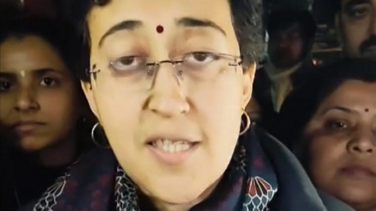Delhi CM Atishi delivers a video message in New Delhi on 3 February (photo: PTI)