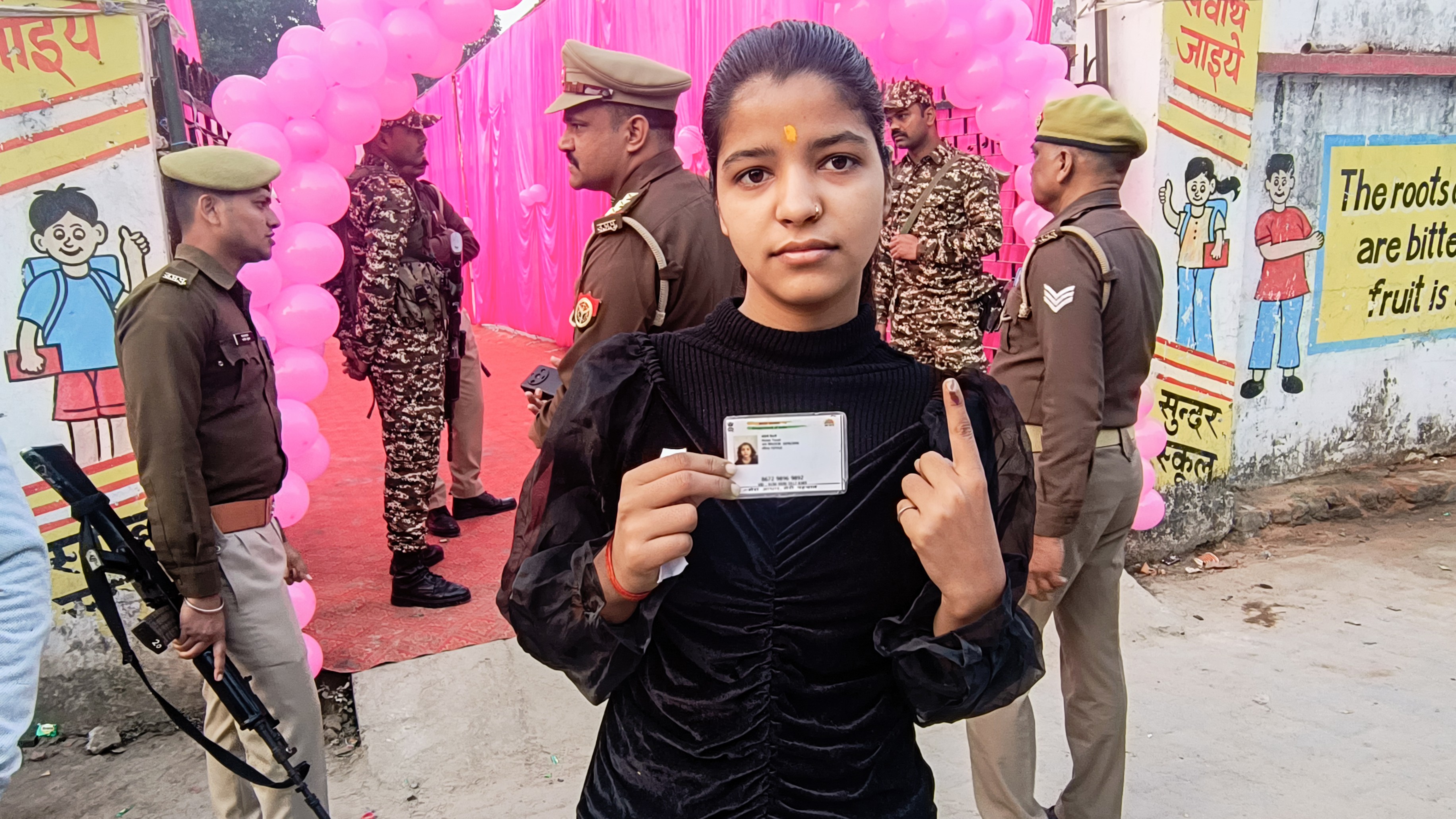 A first-time voter in Milkipur (photo: PTI)