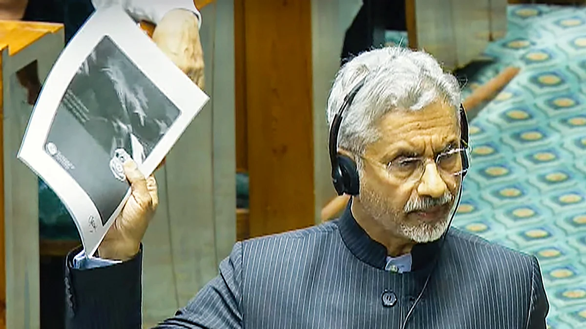 S. Jaishankar in the Rajya Sabha today (photo: PTI)