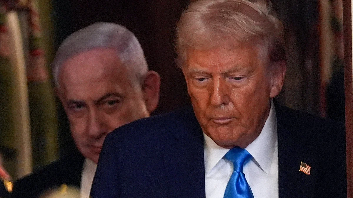 Donald Trump and Benjamin Netanyahu at White House on 4 February (photo: PTI)