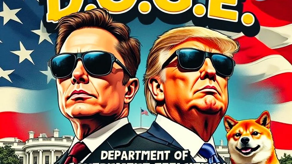 An illustrated representation of DOGE