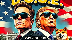 An illustrated representation of DOGE (photo: @elonmusk/X)