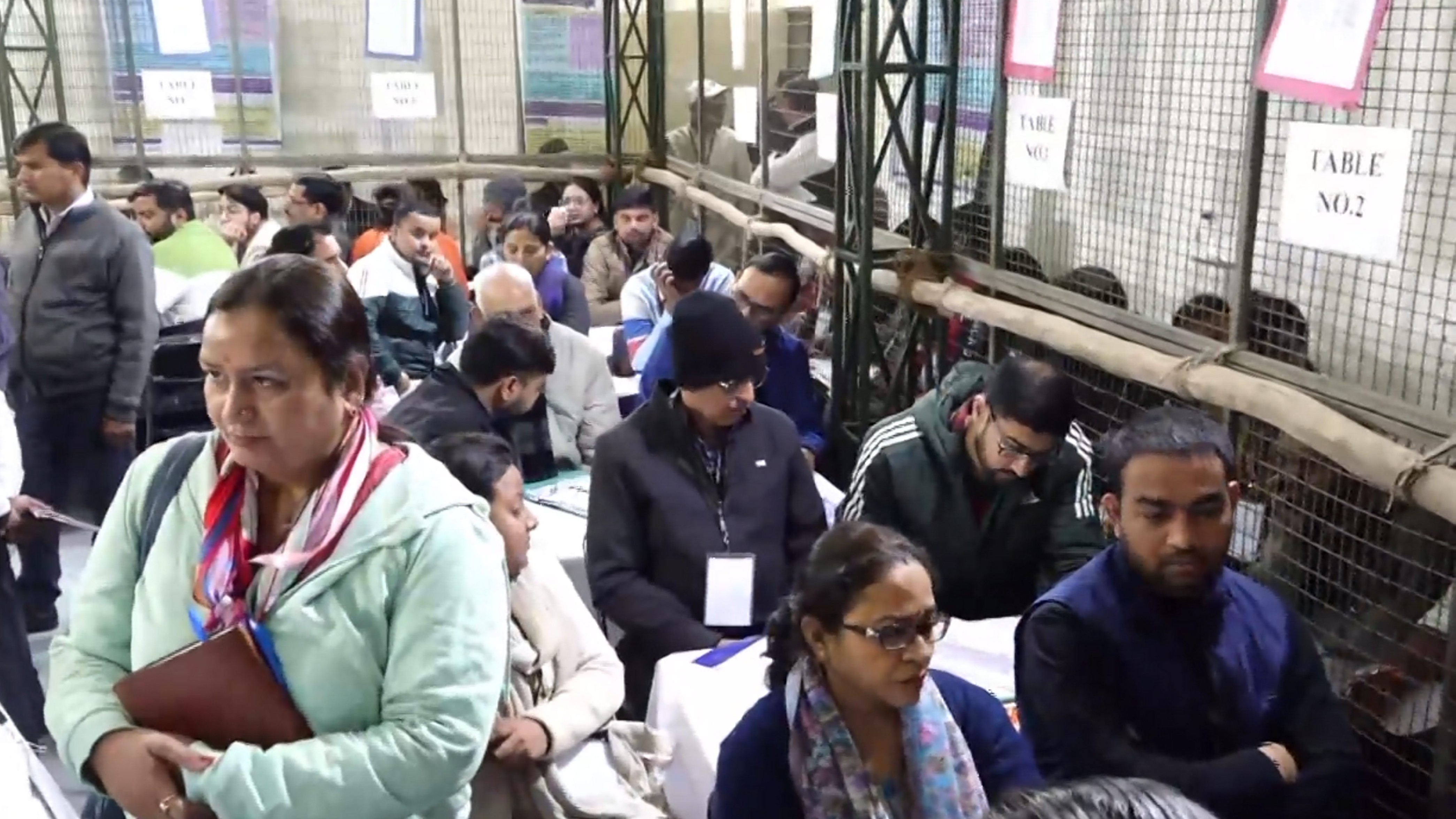 Poll officials ready to count votes in New Delhi on 8 February (photo: PTI)