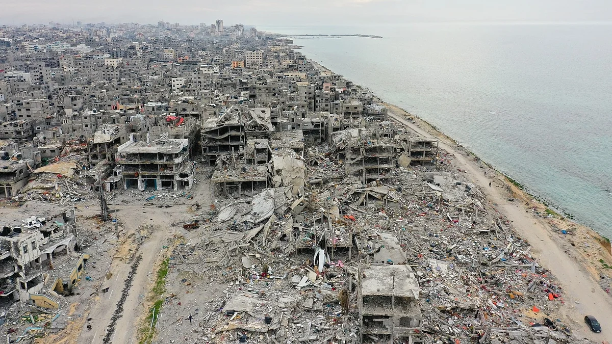 Rubble and shells of buildings are all that are left of Rafah