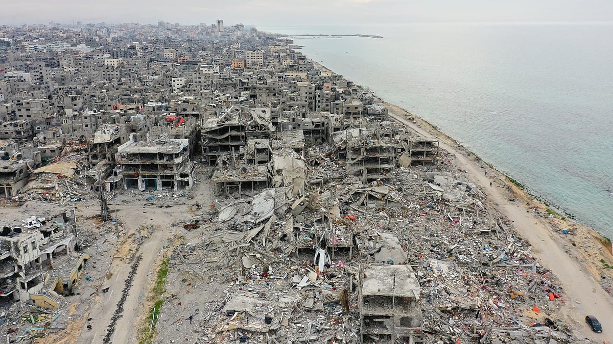 Rubble and shells of buildings are all that are left of Rafah