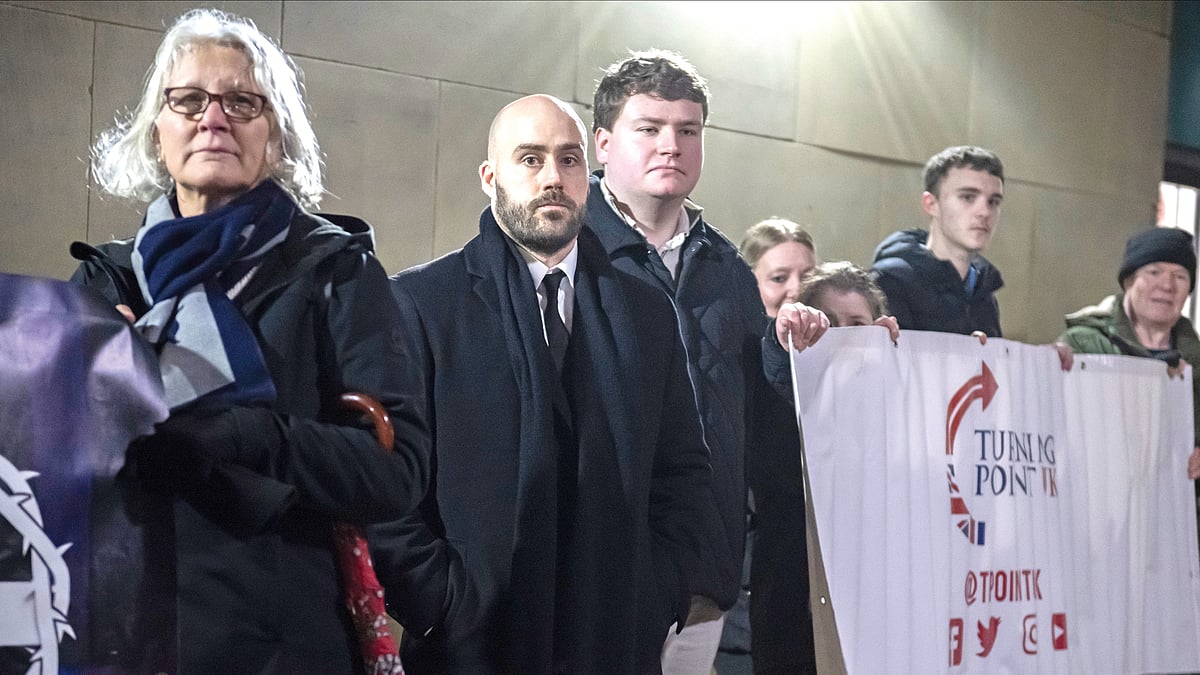 A protest calling for justice for victims of sexual abuse and
grooming gangs
