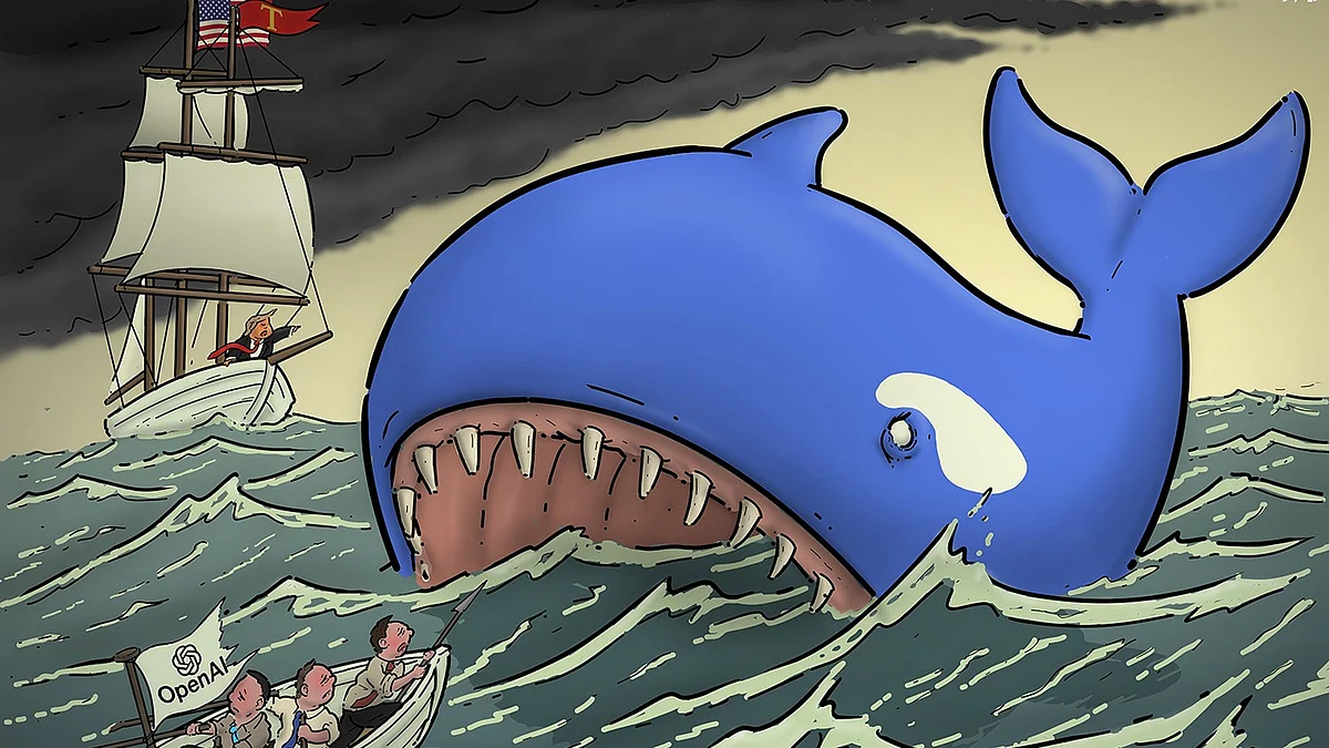 Shared on X with the caption: 'Has captain Ahab Trump found his Moby Dick?'