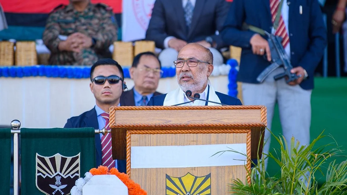 Outgoing Manipur CM N. Biren Singh (photo: @NBirenSingh/X)