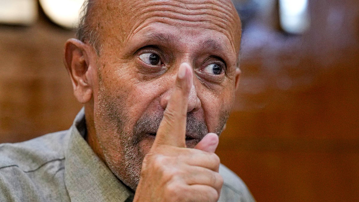 Engineer Rashid addresses a press conference in New Delhi on 11 September 2024 (photo: PTI)