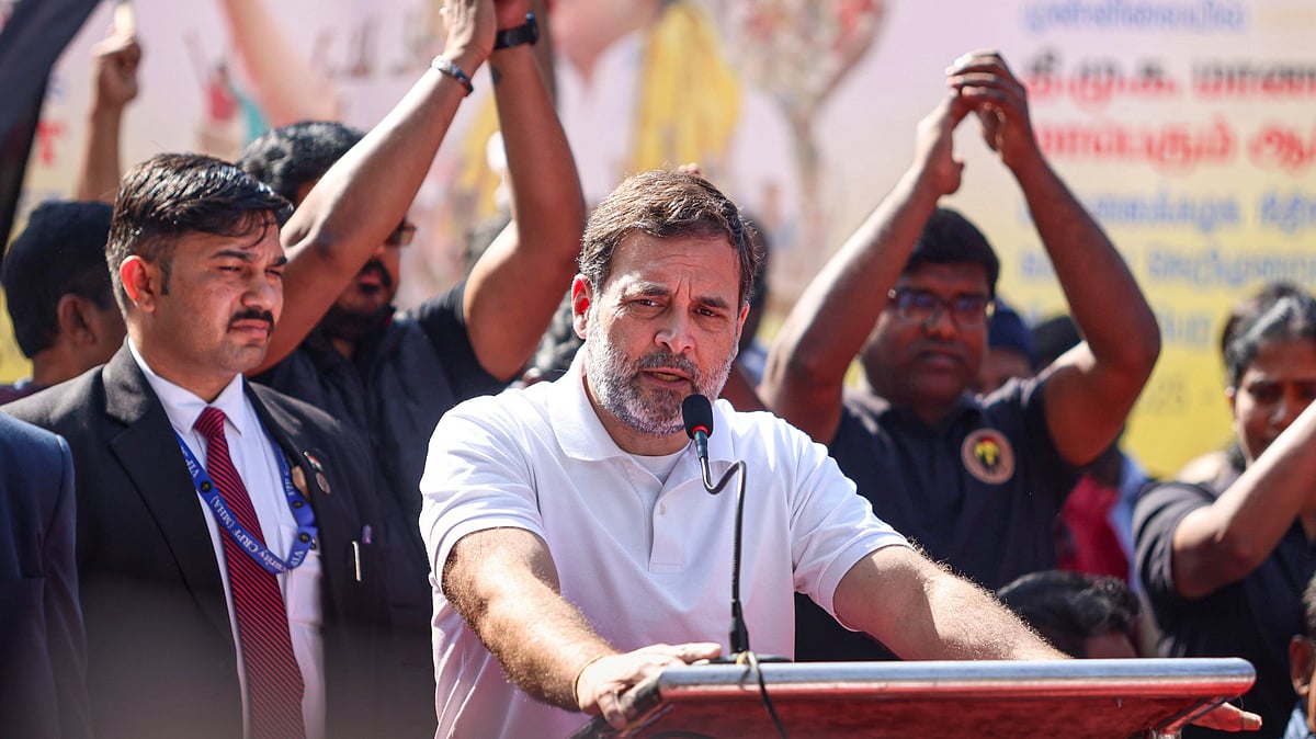 Rahul Gandhi at Jantar Mantar in New Delhi on 6 February (photo: PTI)
