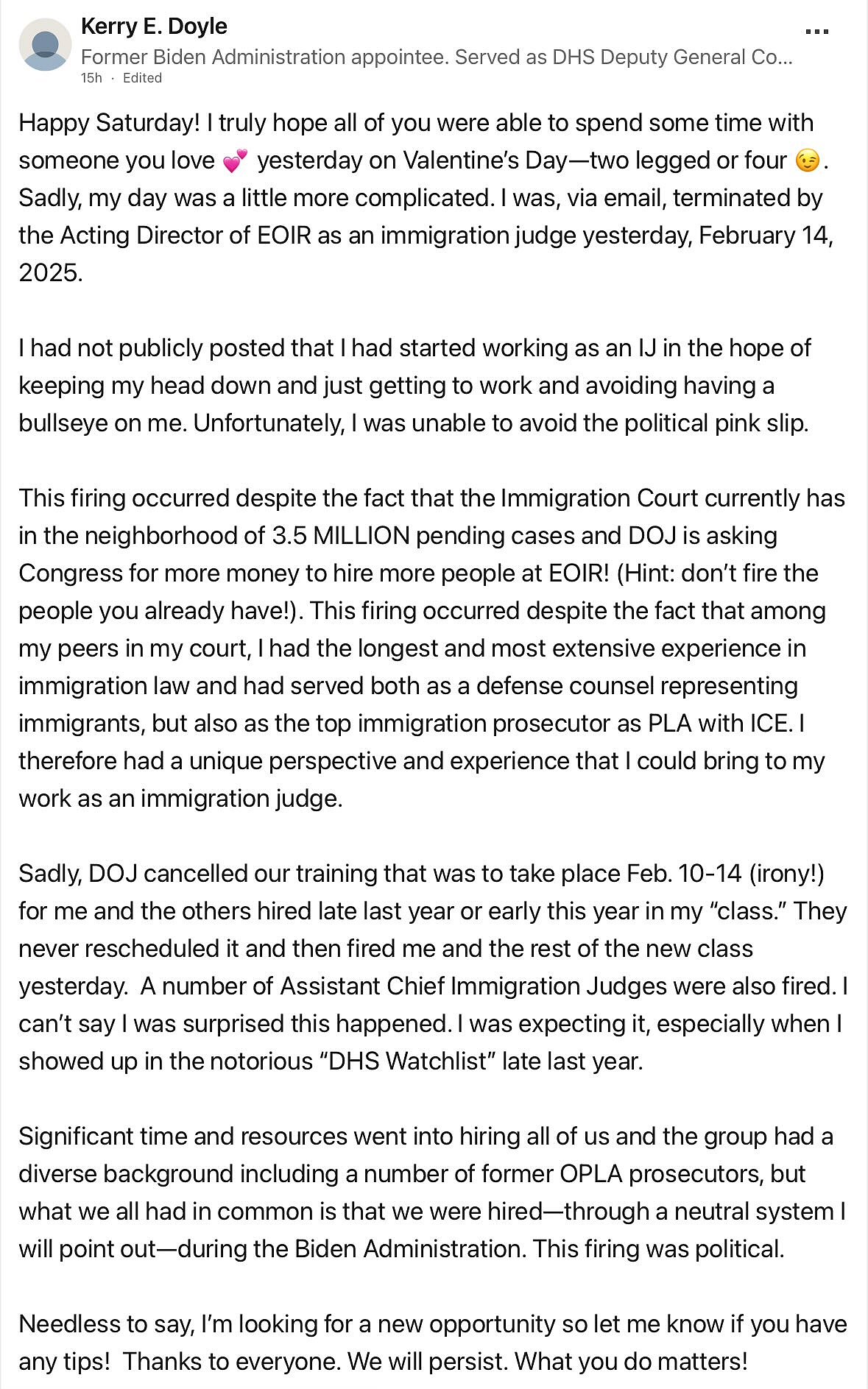 Trump fires 20 immigration judges while deportations are ’priority‘