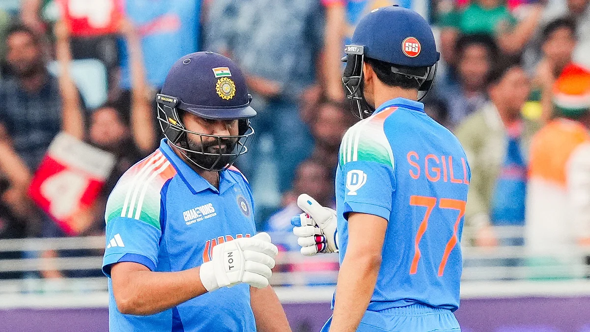 Sharma and Shubman Gill during the match (photo: PTI)
