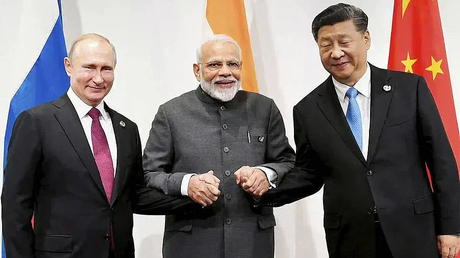 From left: Russia's Vladimir Putin, India's Narendra Modi and China's Xi Jinping