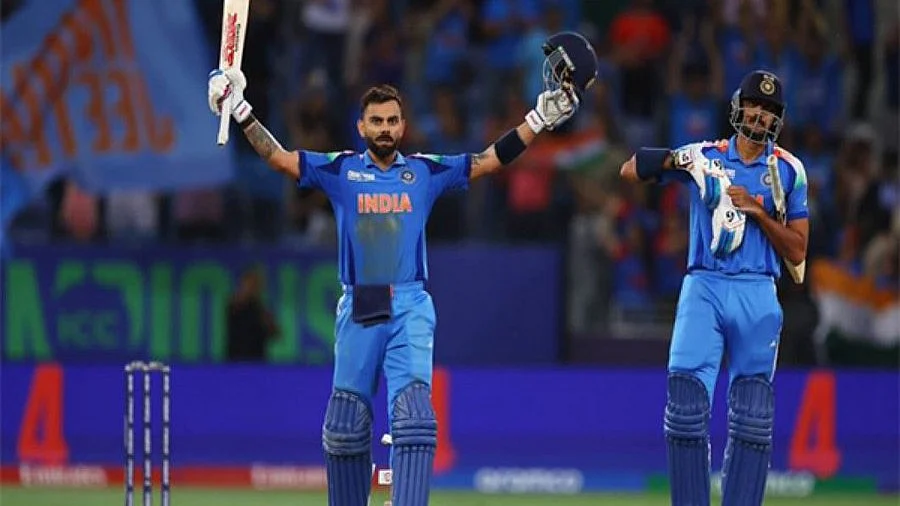 Virat Kohli on reaching his 51st ODI century in Dubai (photo: @BCCI/X)