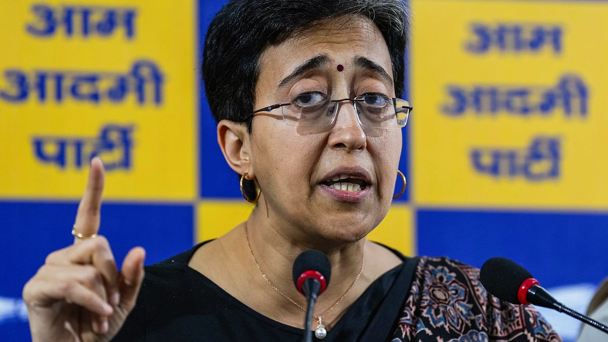 Atishi addresses a press meet in New Delhi on 23 Feb (photo: PTI)