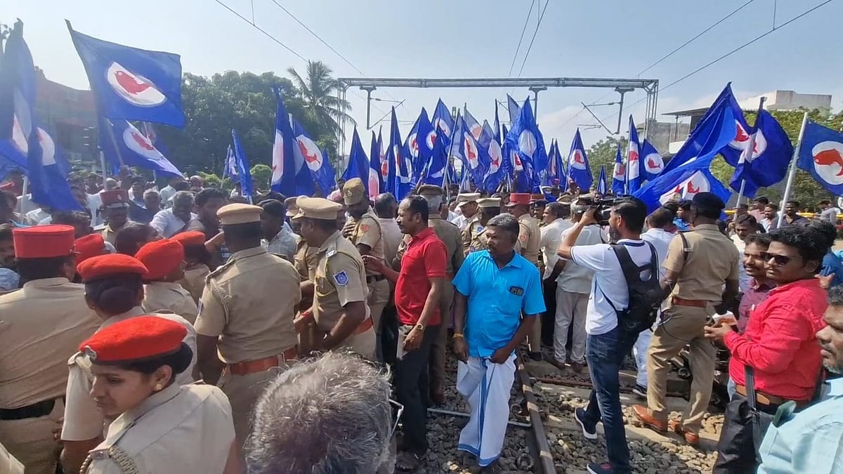 An earlier 'rail roko' protest by the fisherfolk of Kerala in solidarity with those arrested by Sri Lanka
