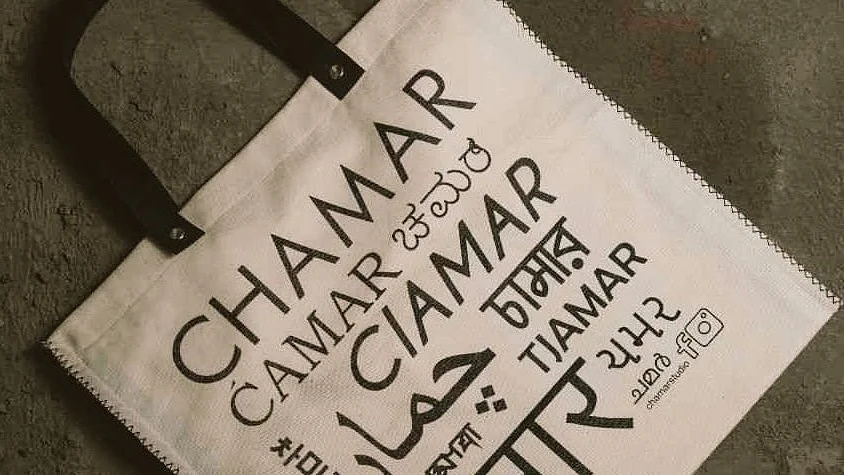 When a caste name is a slur: A bag printed with 'chamar' (leatherworker) in several languages