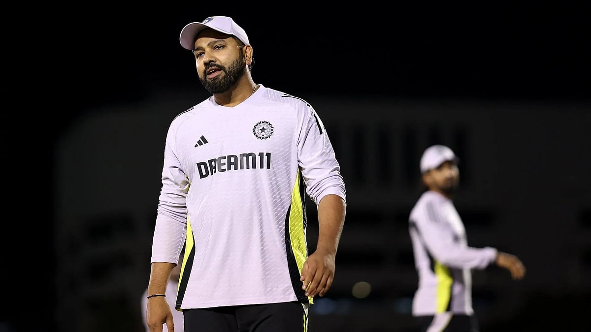 Rohit Sharma, who skipped the nets in Dubai, keeps an eye on the proceedings