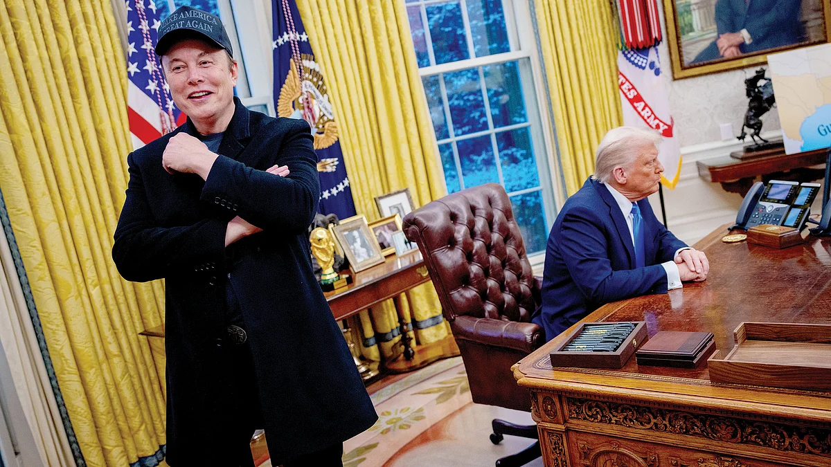 US President Donald Trump with his buddy Elon Musk
