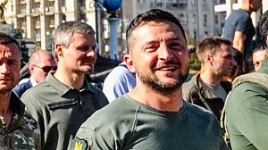 Ukrainian President Volodymyr Zelenskyy (photo: @TessEgerton/X)