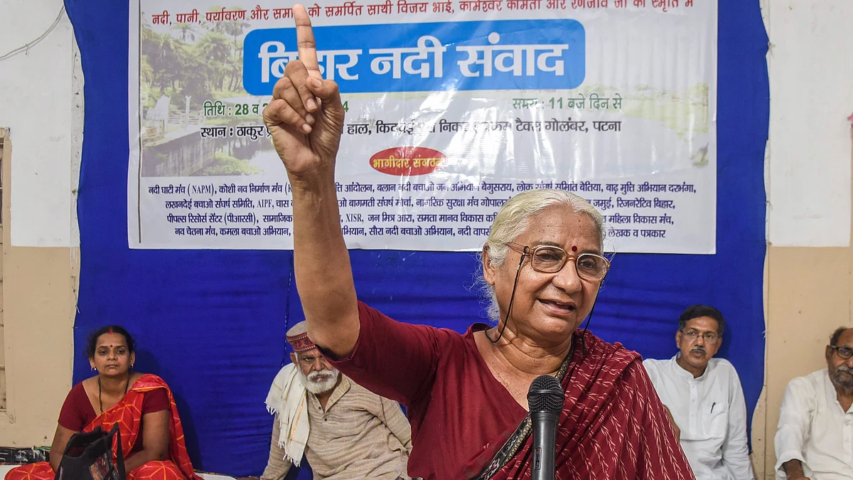 Social activist Medha Patkar during a programme in Patna on 28 September (photo: PTI)
