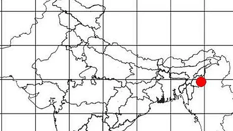 Representative image of the epicentre of the earthquake, east of Yairipok, Imphal
