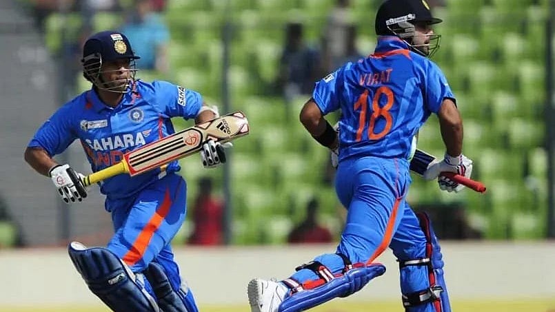 Kohli (right) has a better ODI record at the 300-match mark in the 50-over format