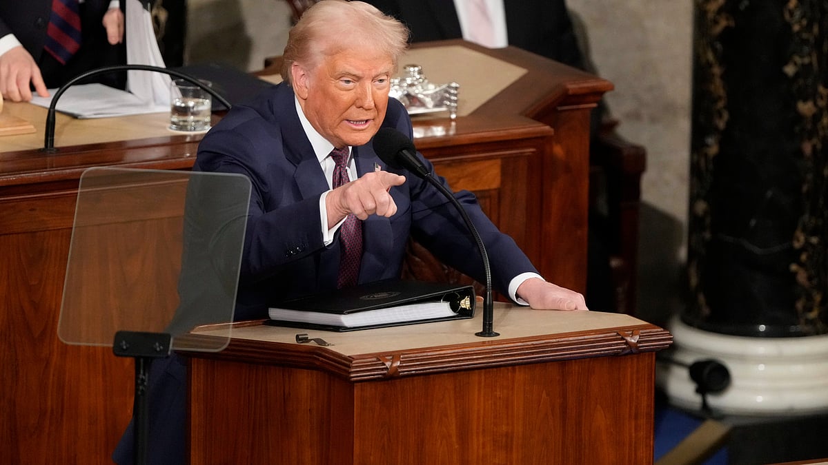 Donald Trump addresses a joint session of Congress in Washington on 4 March (photo: AP/PTI)
