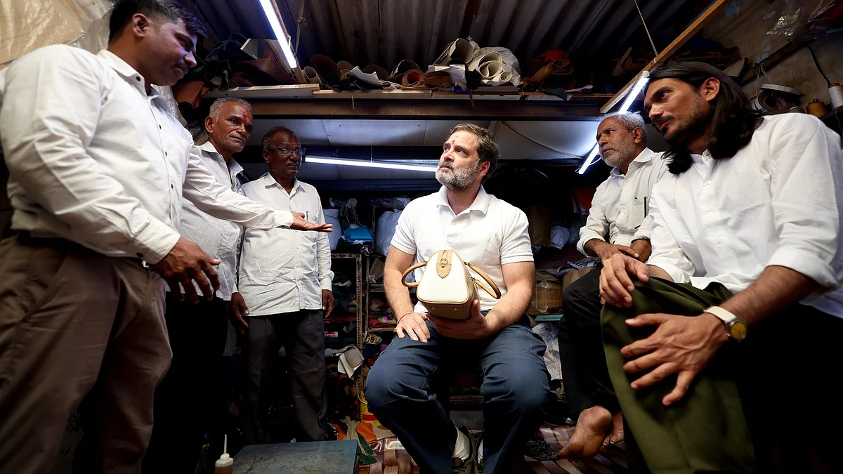 Rahul Gandhi visits Chamar Studio, a leather workshop that makes a bold brand of the caste name
