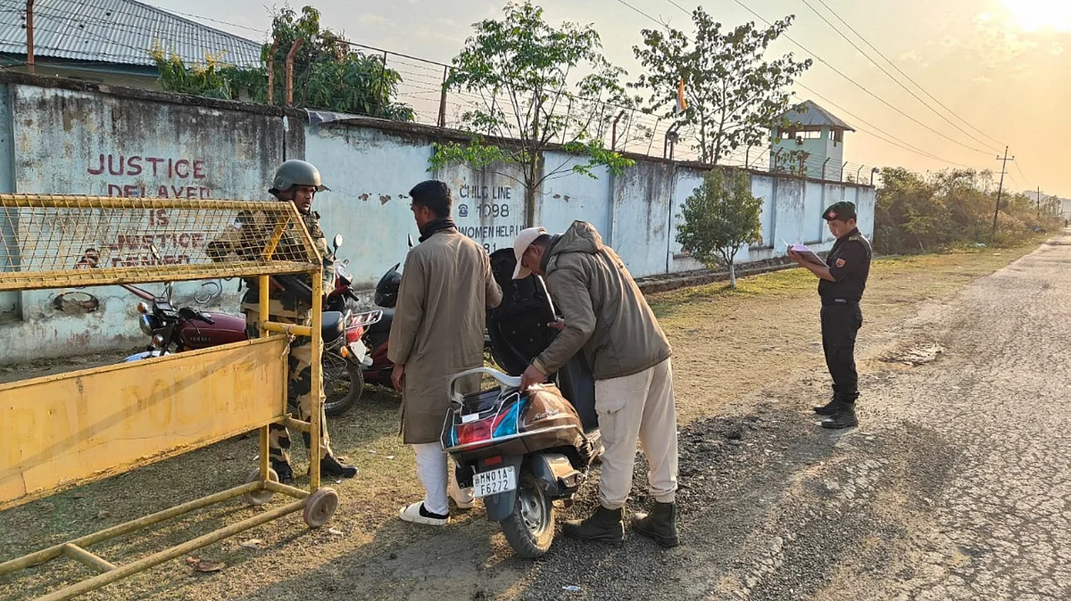 Security personnel conduct a search operation in Manipur on 5 March (photo: PTI)