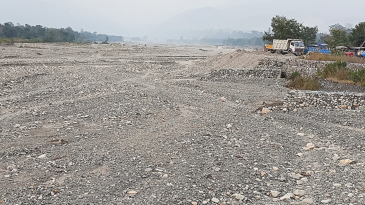 Locals call the river Jakhan near Rani Pokhari in Dehradun the ‘river of white boulders’