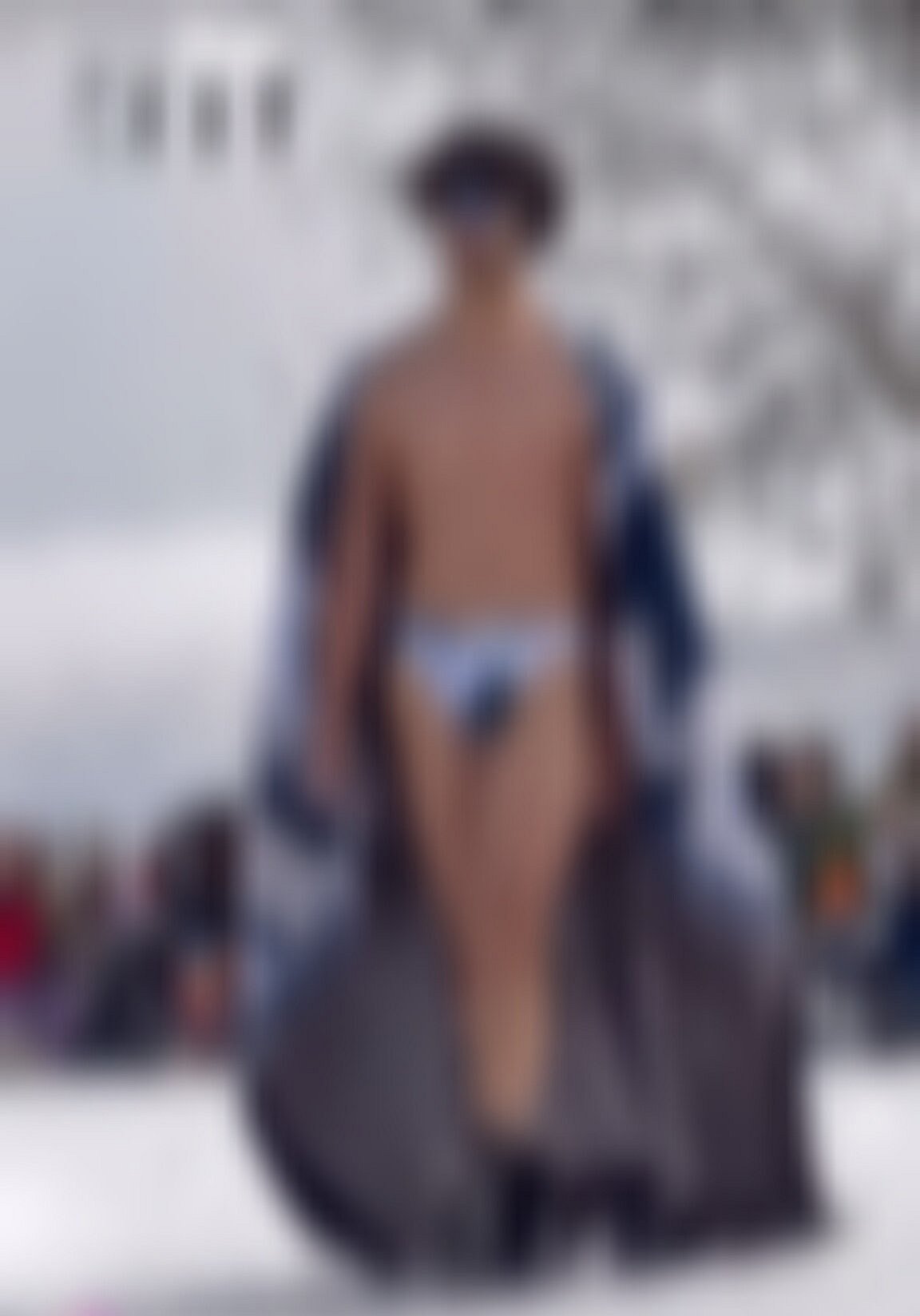 A blurred still from the fashion show in Gulmarg shared on social media