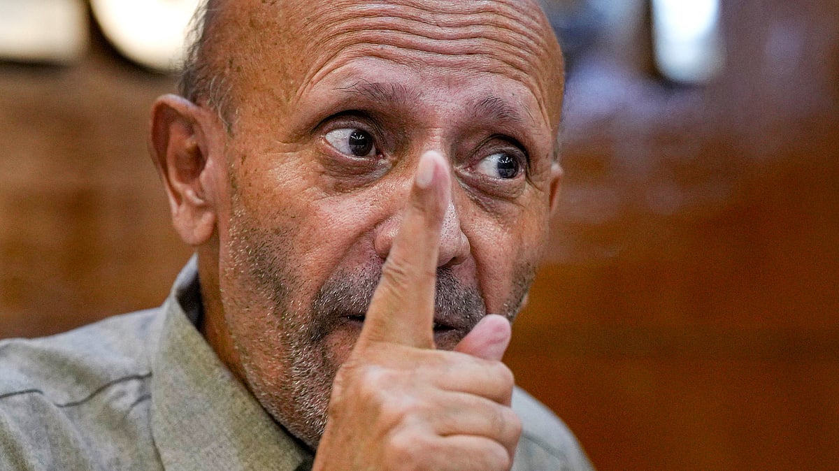 Engineer Rashid addresses a press conference in New Delhi on 11 September (photo: PTI)