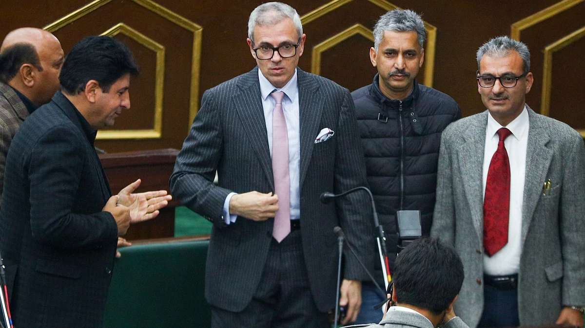 CM Omar Abdullah during Budget session of J&K Assembly in Jammu on 10 March (photo: PTI)